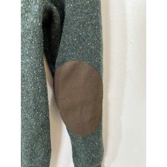 J.Crew Women’s Lambswool Wool Sweater Sz XS Green Elbow Patches Preppy Academia - Picture 3 of 8